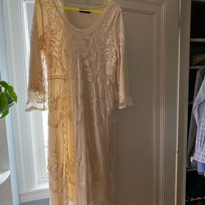 Ivory lace, ankle length dress